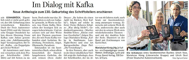 Buchpremiere: "Kafka - ein Doppelgänger zweier Welten"